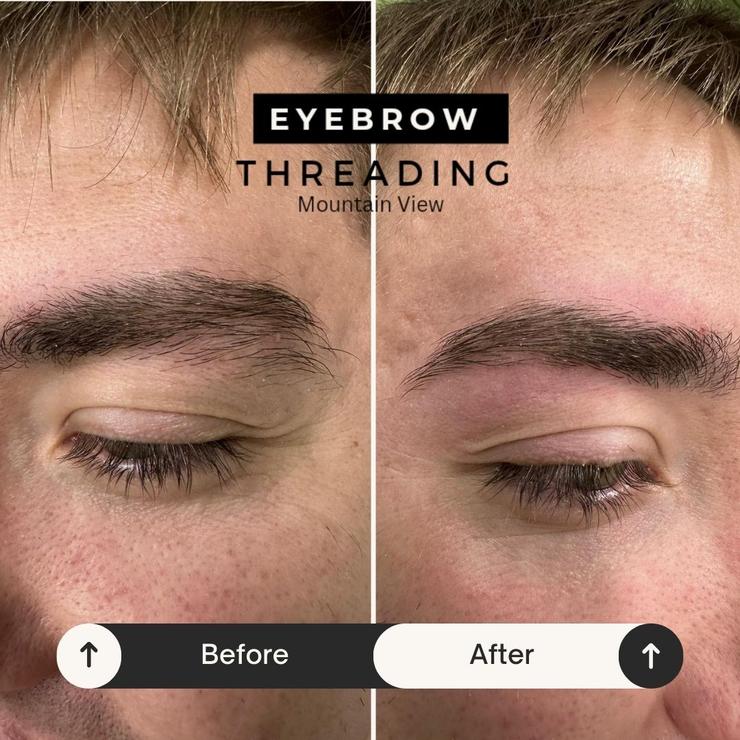 men Eyebrow threading before and after